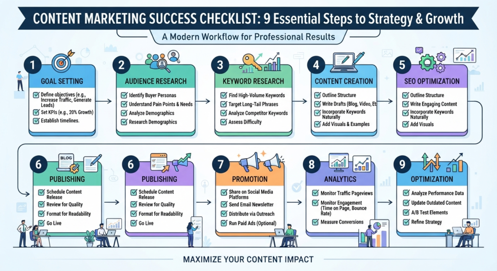 Content Marketing Strategy implementation checklist